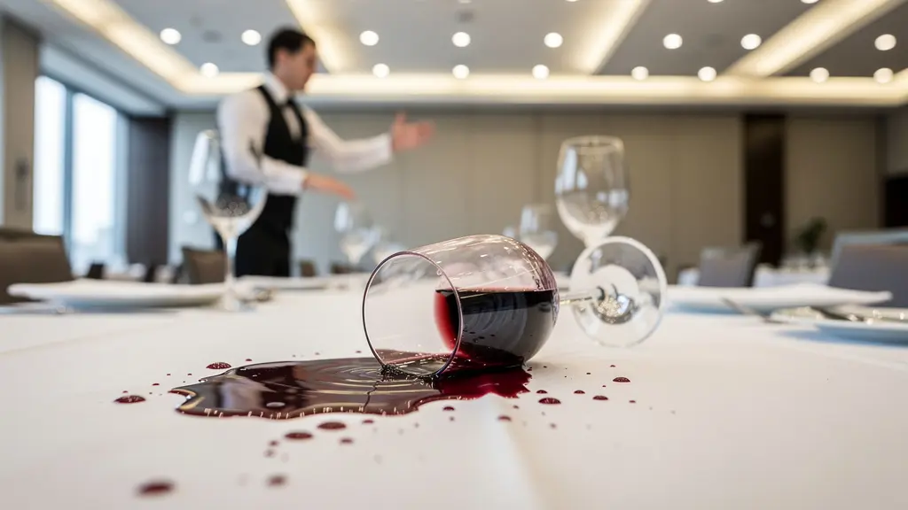 Verre renversé sur table lors d'une réception d'affaires incident couvert par assurance événementielle