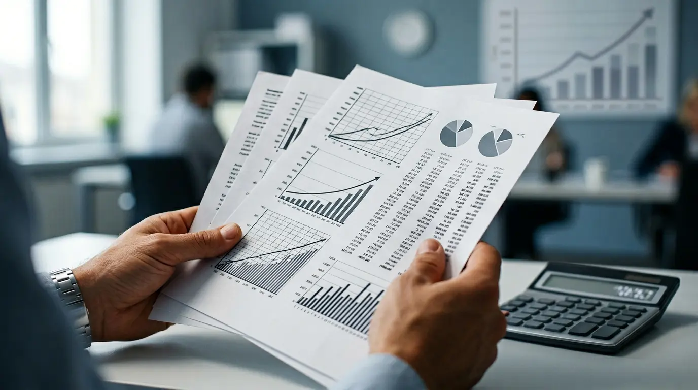 Conducteur analysant des documents financiers d'assurance auto avec calculatrice et tableau de progression des primes