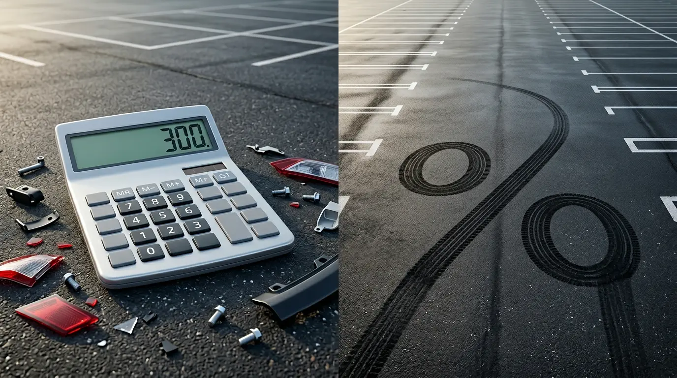 Comparaison visuelle entre franchise fixe et proportionnelle dans l'assurance automobile