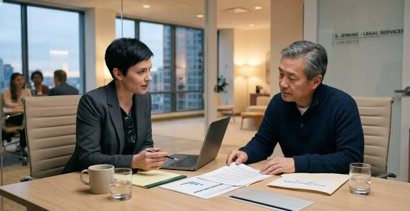Avocat indépendant en consultation avec un client dans un bureau moderne